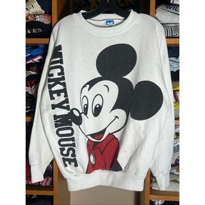 Vintage 80s Disney Mickey Mouse AOP Double Sided Sweatshirt Large